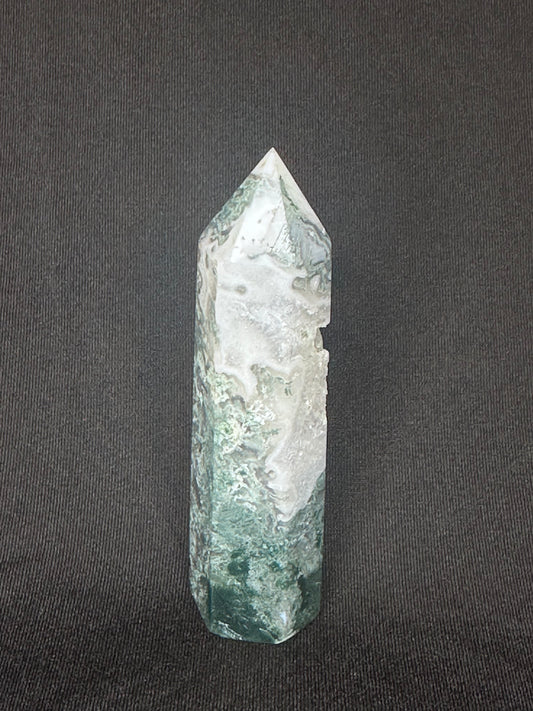 1pc Natural Moss Agate Crystal Tower Healing Crystal Wand