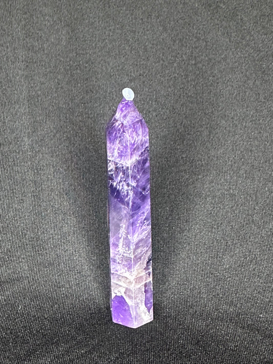 Natural Crystal Quartz Prehnite Wand Point