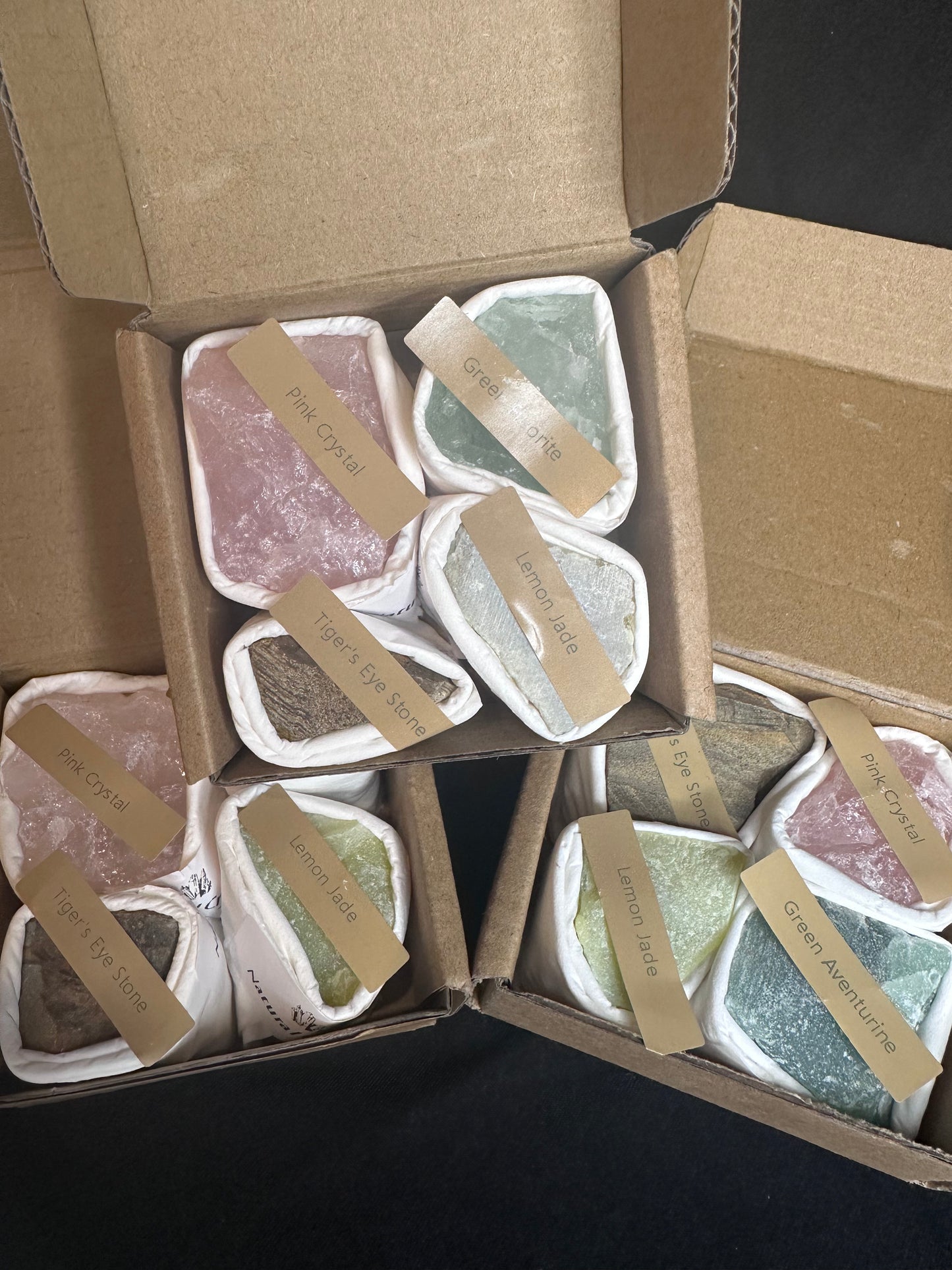 Natural Crystal Stone Gift Box: 4 piece set