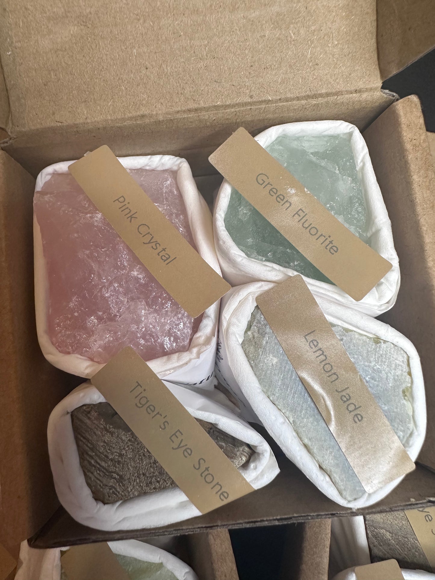 Natural Crystal Stone Gift Box: 4 piece set