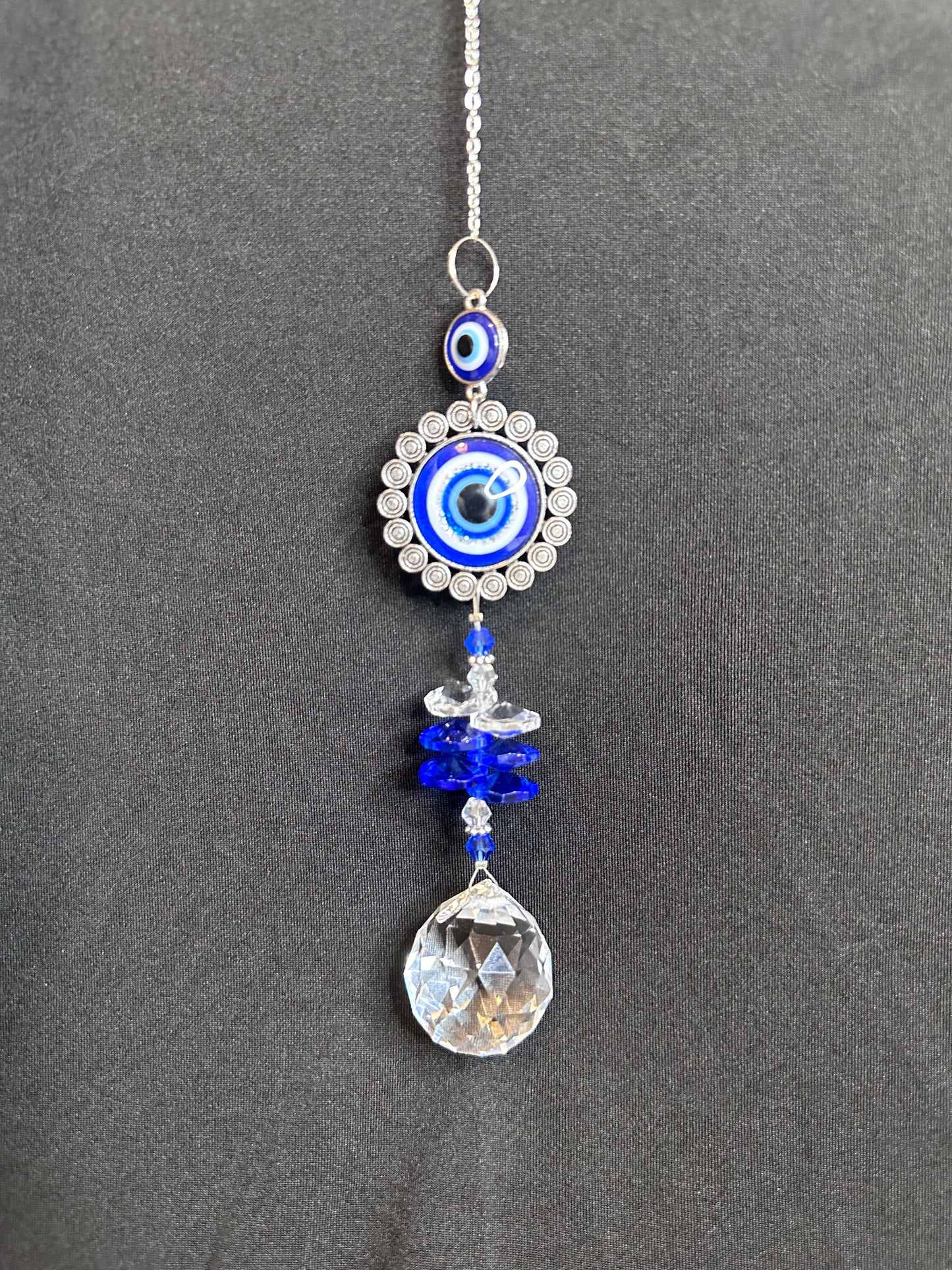 Blue Evil Eye Crystal Suncatcher A