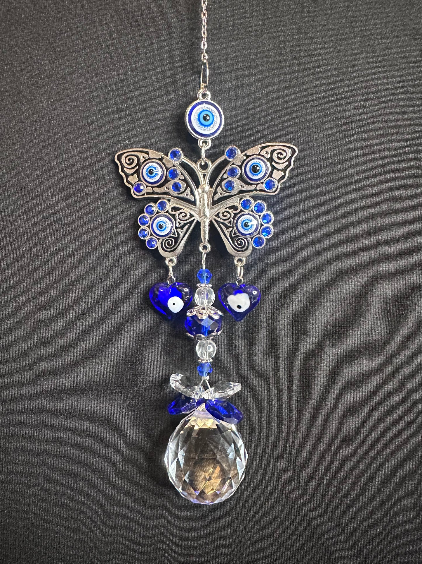Blue Evil Eye Crystal Suncatcher C