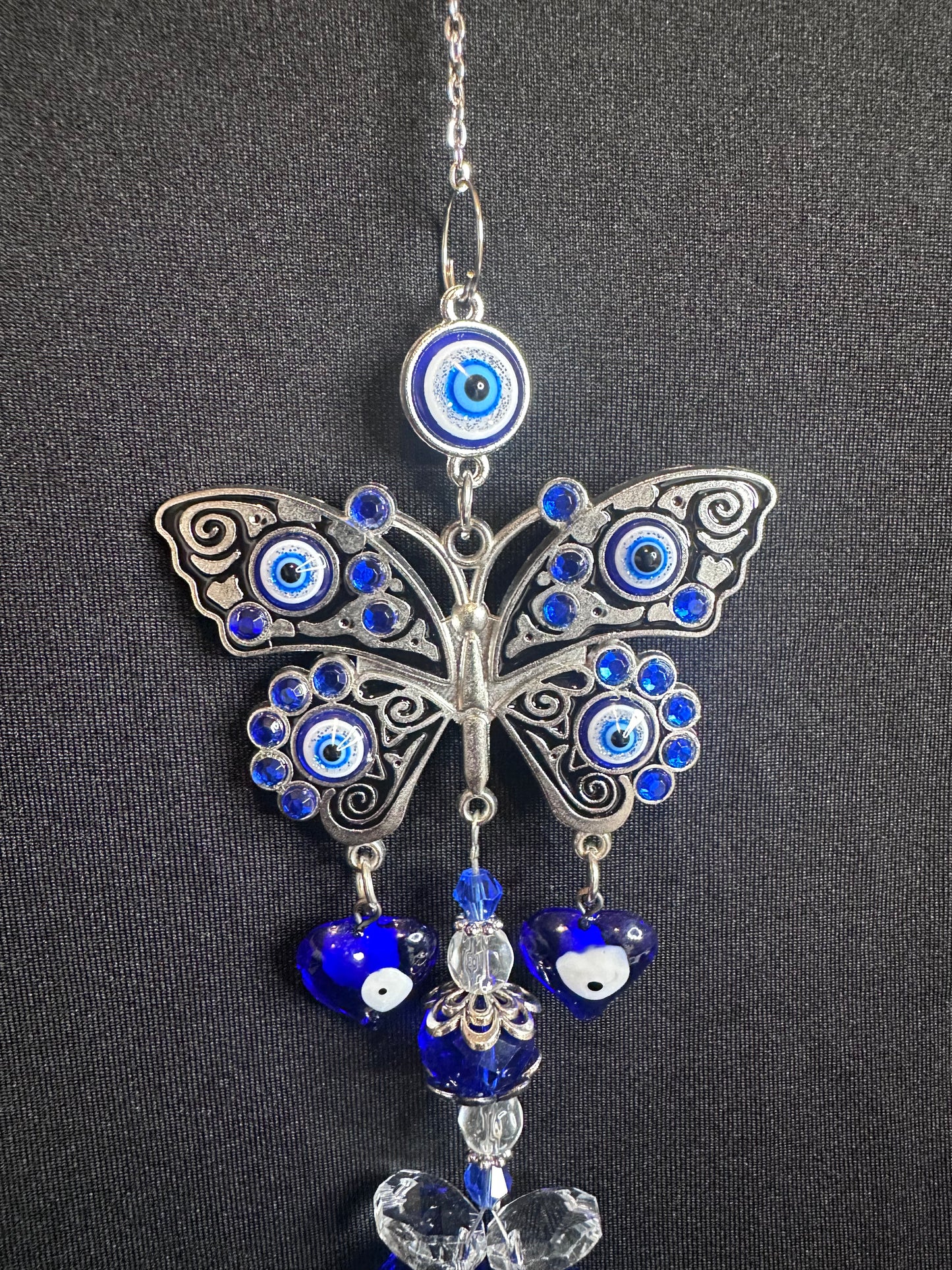 Blue Evil Eye Crystal Suncatcher C