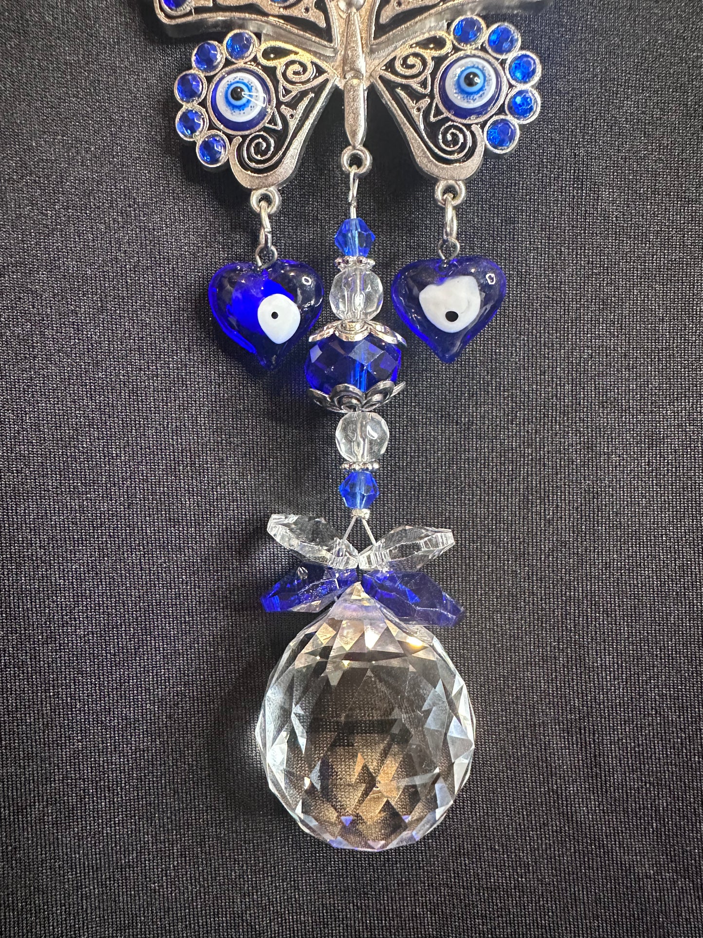 Blue Evil Eye Crystal Suncatcher C