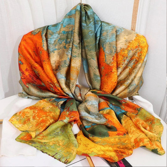 Lotus Flower Print Satin