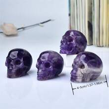 Natural Amethyst Hand-carved Skull